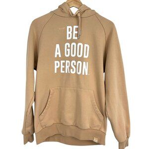 Be A Good Person BAGP Hoodie Sweatshirt Beige *FLAW* Size Medium M Unisex